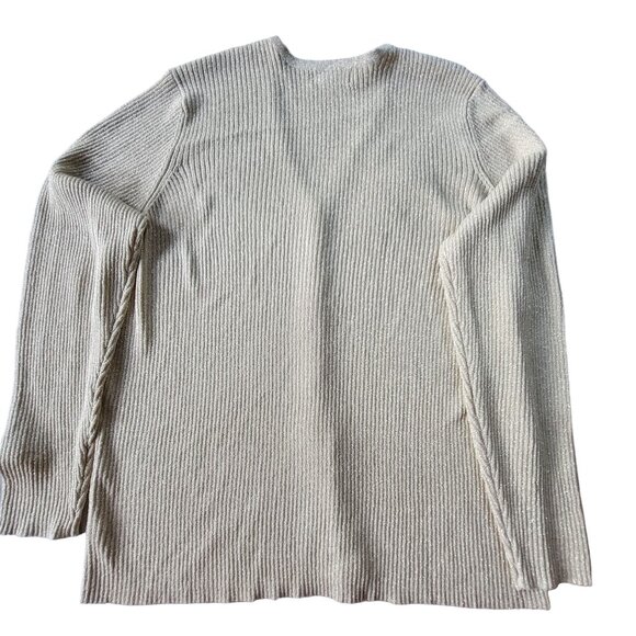 Venezia Jeans Womens Gold Ribbed Cardigan Sweater Size 22/24 NWT - Picture 2 of 13